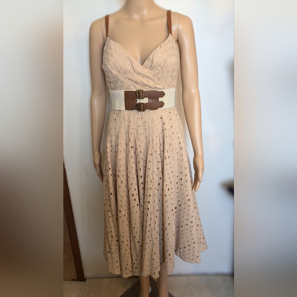 Venus Fit To Flare Eyelet Dress